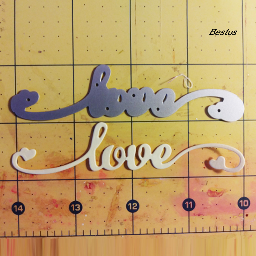 Khuôn Cắt Giấy Làm Từ Kim Loại Hình Chữ Love Cách Điệu Trang Trí Scrapbook