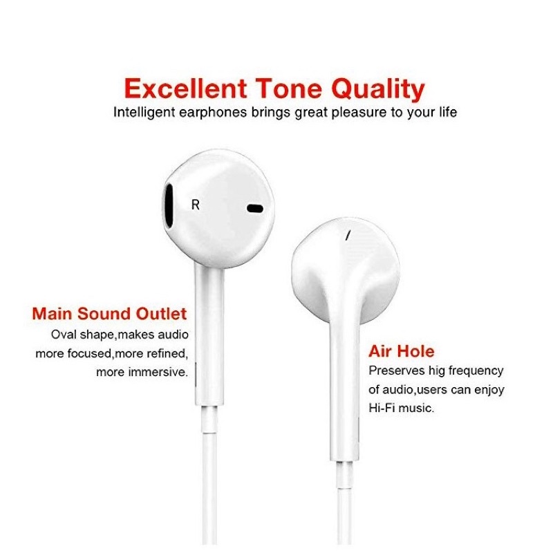 Tai nghe có dây, tai nghe nhét tai có mic jack 3.5mm cho ios và android