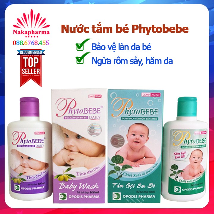 Sữa tắm gội em bé Phytobebe Daily – Dưỡng ẩm da