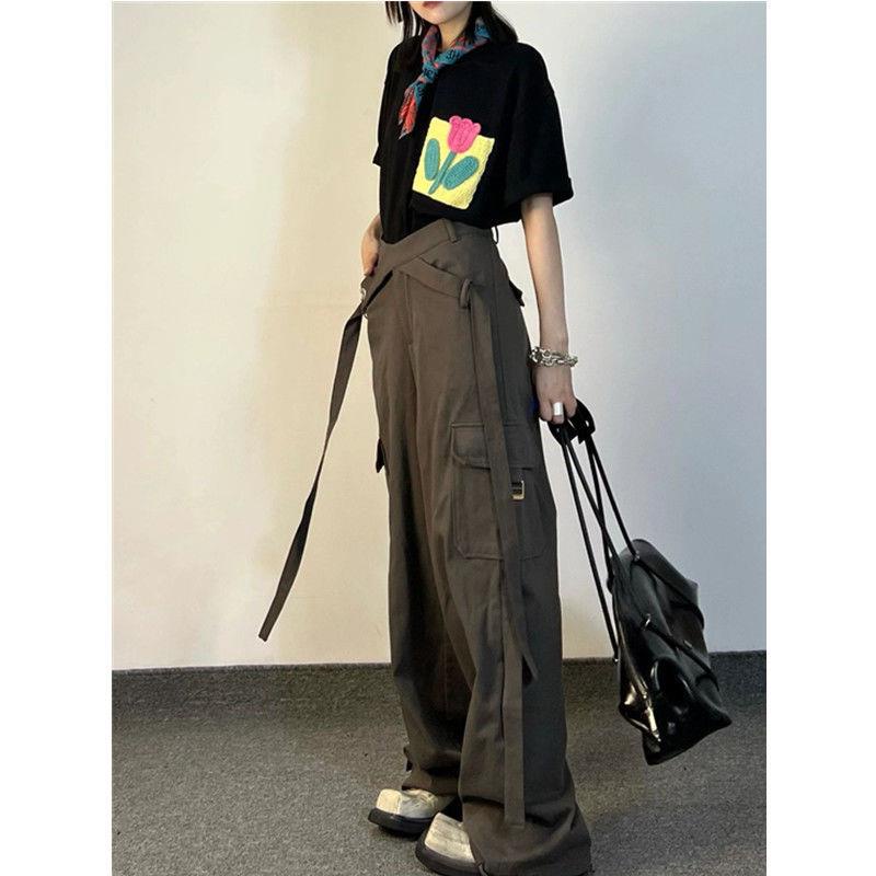 Quần Yếm Lưng Cao Dáng Rộng Phong Cách Retro Mỹ Thời Trang Mùa Hè Cho Nữ