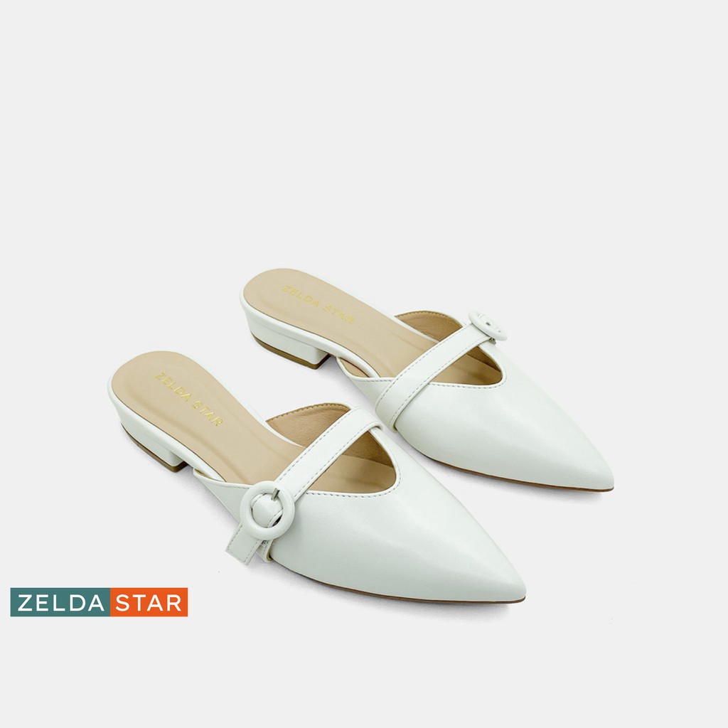Guốc Zelda Star mũi nhọn cao 2cm phối quai - GN0340121