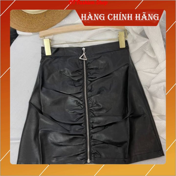 [FreeShip Váy Da Cao Cấp] Chân váy da zúm khóa giữa  Dáng Chữ A Lưng Cao Phong Cách Thiết kế sành điệu cá tính cho nữ | BigBuy360 - bigbuy360.vn