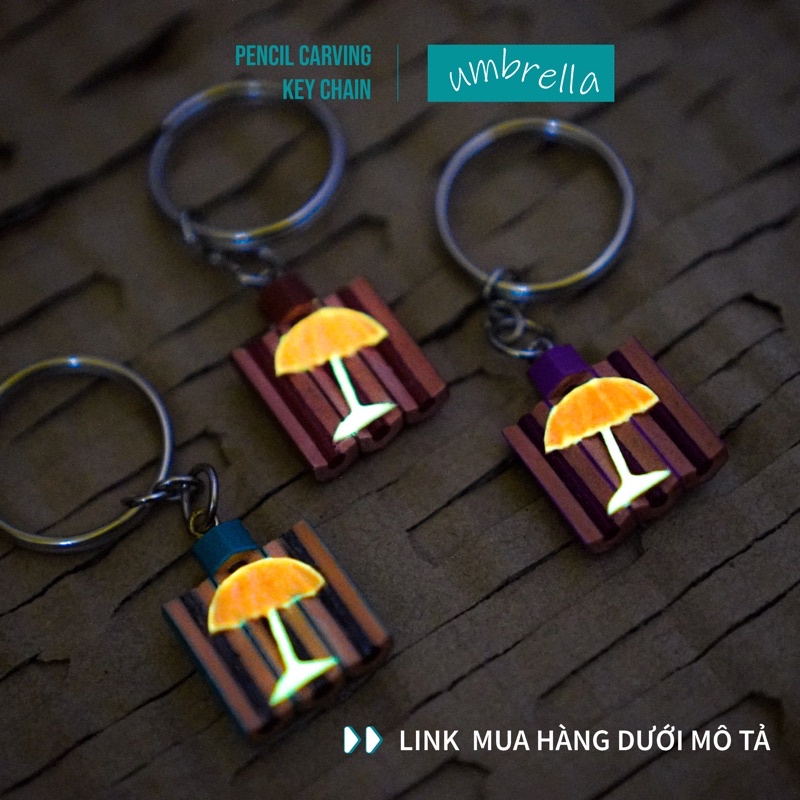 MÓC KHOÁ CÂY DÙ DẠ QUANG ☂️☂️☂️
