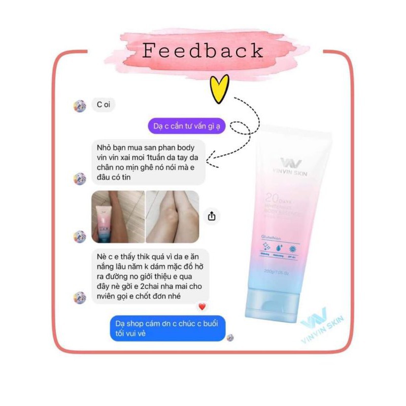 [FREESHIP,] CHÍNH HÃNG )Combo truyền trắng body 20 ngày sữa tắm + kem body vinvin skin | BigBuy360 - bigbuy360.vn