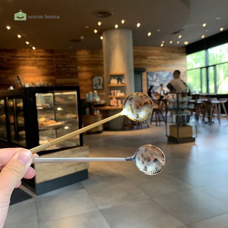 STARBUCKS Muỗng Cà Phê Bằng Thép Không Gỉ Thiết Kế Độc Đáo
