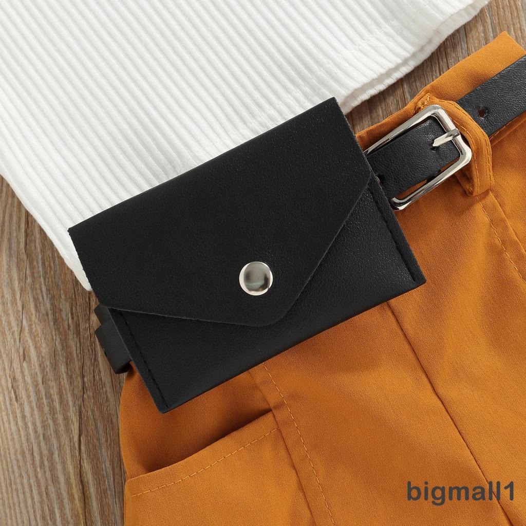 Set Áo Yếm + Quần Short + Túi Đeo Hông Thời Trang Mùa Hè Cho Bé Gái 6 Tháng - 8 Tuổi