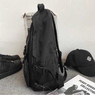 BALO TRƠN ĐEN BASIC KHÓA CÀI 2 BÊN UNISEX