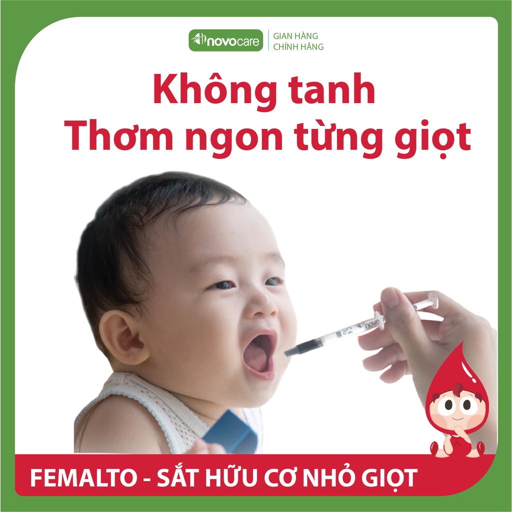 Sắt Hữu Cơ Nhỏ Giọt Femalto Cho Bé, Không Tanh, Không Gây Táo Bón 15ml