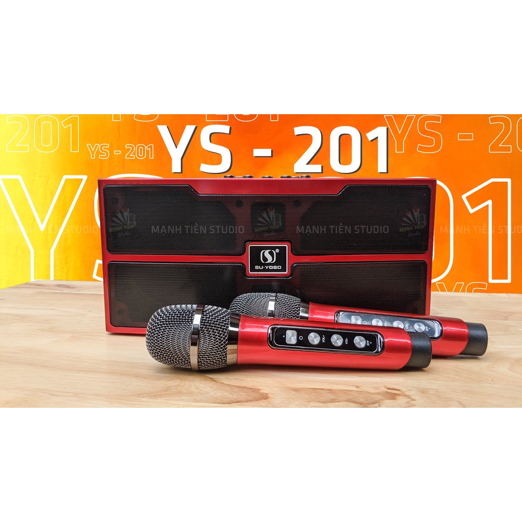 Loa Di Động Bluetooth Karaoke tặng kèm 2 Micro Hát Karaoke YS201 YS202 Bass Trầm Cực Chuẩn Công Suất 35W Siêu hay