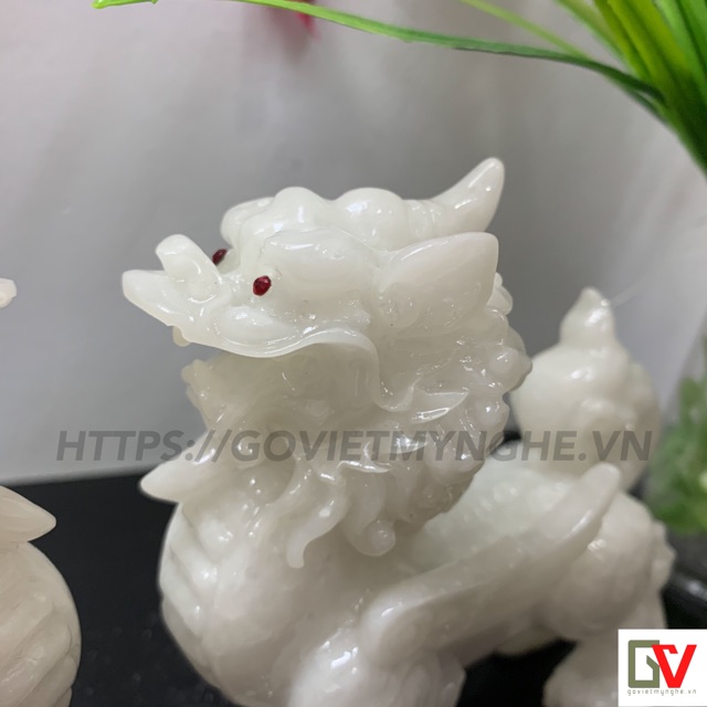 Cặp 2 Tượng Đá Tỳ Hưu Phong Thủy Trang Trí Bàn Làm Việc - Cao 11cm - Đá Non Nước | BigBuy360 - bigbuy360.vn