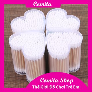 Hộp tăm bông ngoáy tai Cotton Buds kháng khuẩn an toàn tuyệt đổi cho bé COMITA.