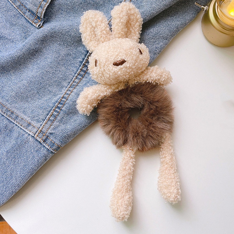 Dây Cột Tóc Đuôi Ngựa Co Giãn Hình Gấu / Thỏ Nhồi Bông Đáng Yêu