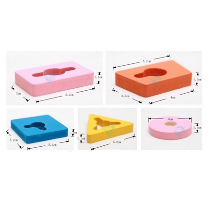 Đồ chơi thả hình 5 trụ cột khối gỗ zic zac cho bé