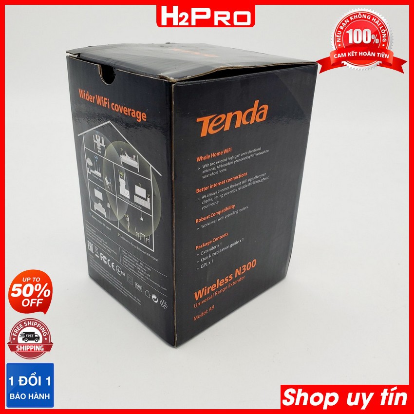 Kích sóng wifi Tenda A9 H2Pro 300Mbps tốc độ cao, kích sóng wifi xuyên tường cực mạnh