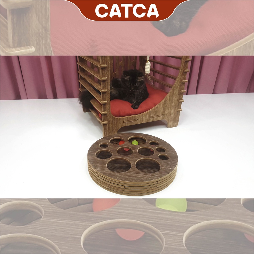 Nhà thú cưng gỗ lắp ghép SANG TRỌNG dành cho chó mèo CATCA - Nhà Dudu