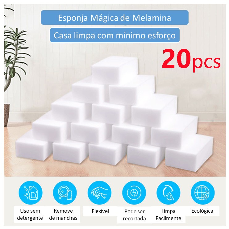 20 miếng Bọt biển đĩa ma thuật cực dày và bền lâu, dễ dàng làm sạch vết bẩn cứng đầu, miếng bọt biển ma thuật lau