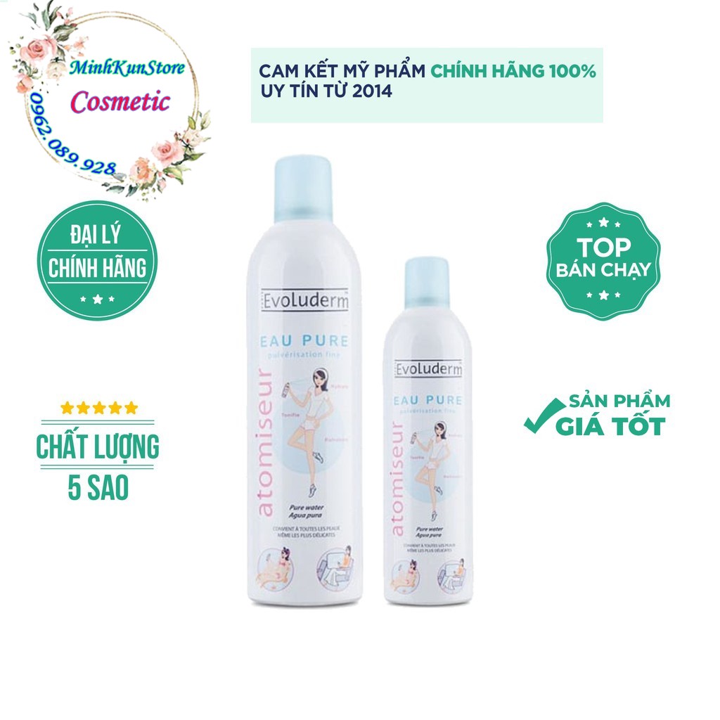 Xịt khoáng cấp ẩm làm dịu da Evoluderm chính hãng