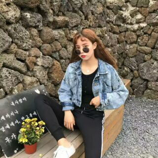 [ Order]  áo khoác jeans ulzzang ( ảnh thật đằng sau)