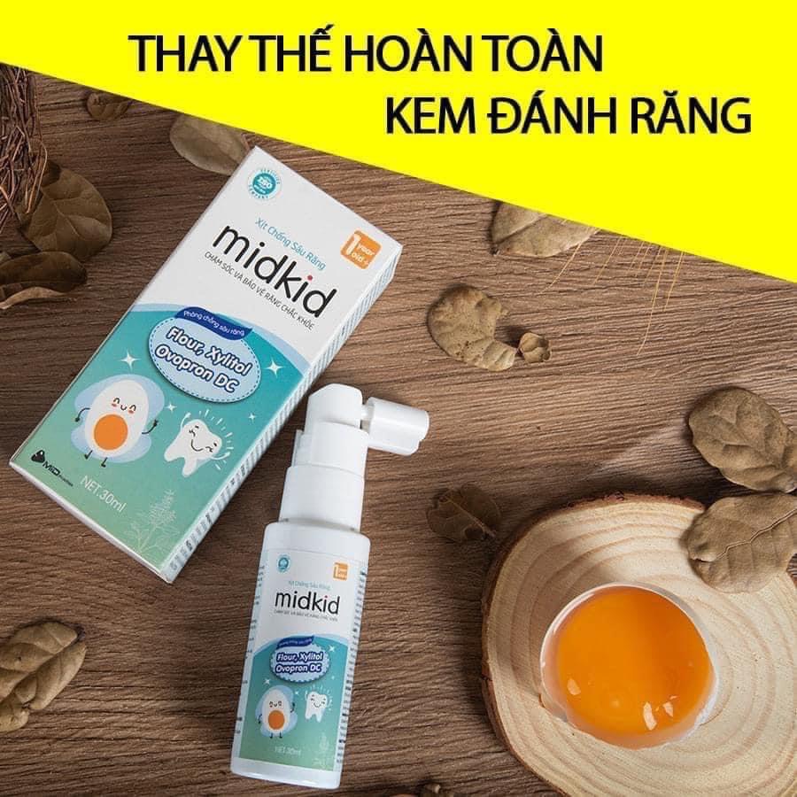 Xịt chống sâu răng Midkid cho bé, Chai xịt vệ sinh răng miệng chống mủn răng Midkid chính hãng