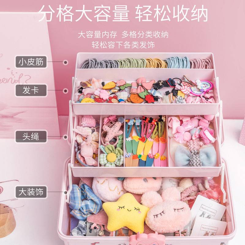 * * H p l u tr ki n t Car c cho tr * Hộp Đựng Kẹp Tóc Phụ Kiện Trang Điểm Bé Gái Dễ Thương