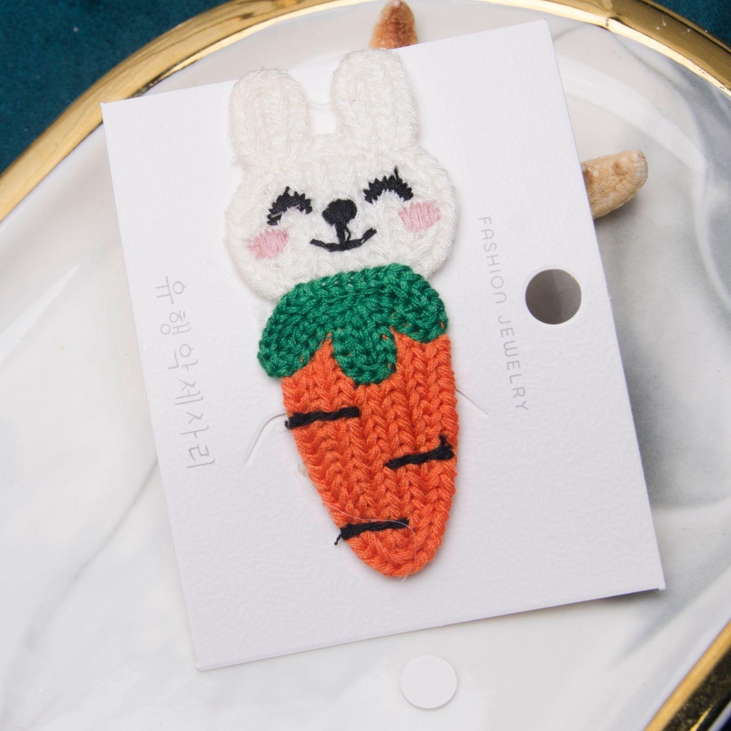 Kẹp Tóc Vải Len Hình Chim Cánh Cụt / Heo / Chim Cánh Cụt Xinh Xắn