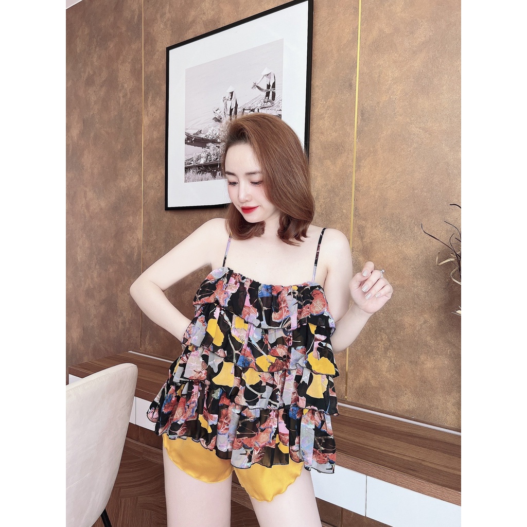Đồ ngủ nữ sexy bộ lụa mặc nhà bigsize chất liệu cao cấp thoáng mát.