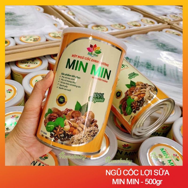 Bột ngũ cốc Min Min 29 loại hạt cao cấp - ngũ cốc lợi sữa - dinh dưỡng - bầu khỏe trẻ thông minh (hộp 500g)