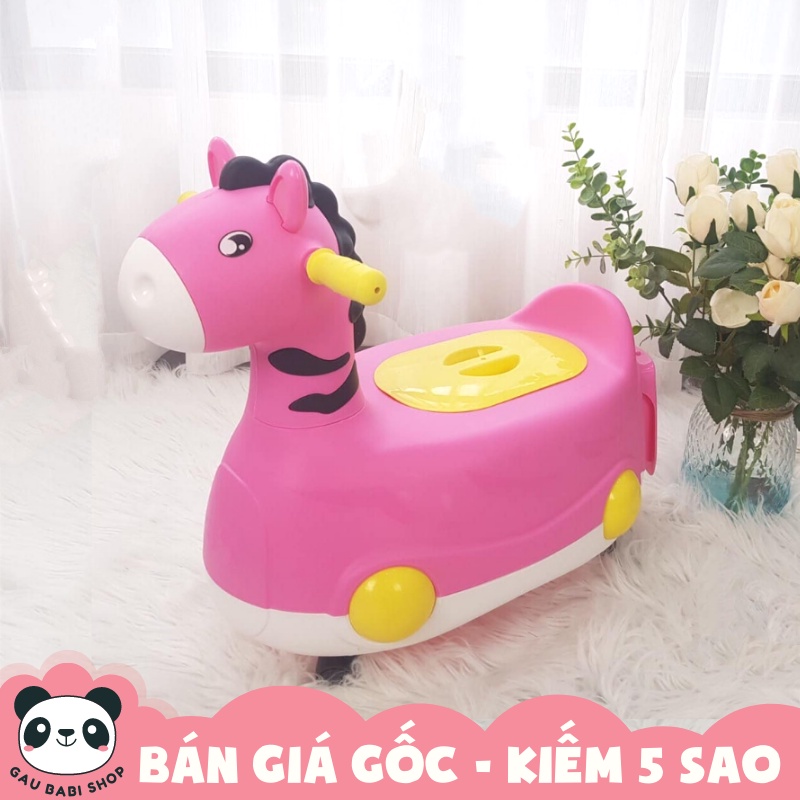 [XẢ KHO GIÁ SỐC - HÀNG MỚI] Bô cho bé 2 trong 1 hình thú có bánh xe màu hồng 9BABY