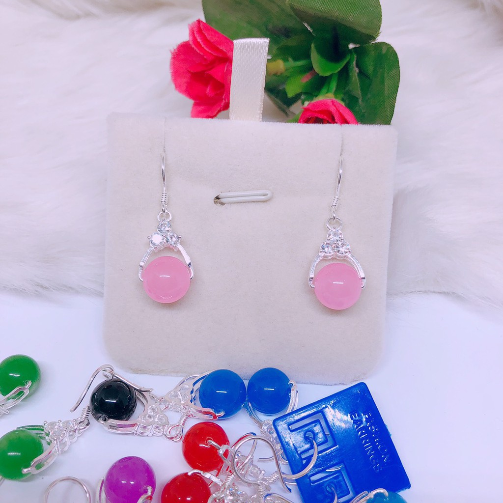 BÔNG TAI PHONG THỦY LOẠI MÓC CÂU 3 ĐÁ - RE VO DICH