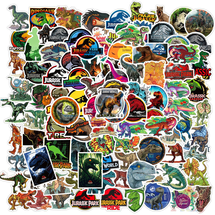 100Pcs/Set ❉ Jurassic Park：Classical Movie  - Series A Dinosaurs Adventure Stickers ❉ Dinopark Waterproof DIY Decals Doodle Stickers