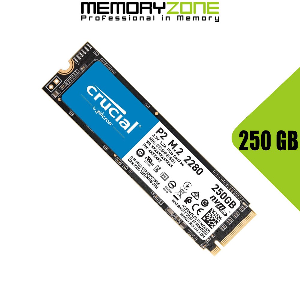 Ổ cứng SSD Crucial P2 250GB NVMe 3D-NAND M.2 PCIe Gen3 x4 CT250P2SSD8