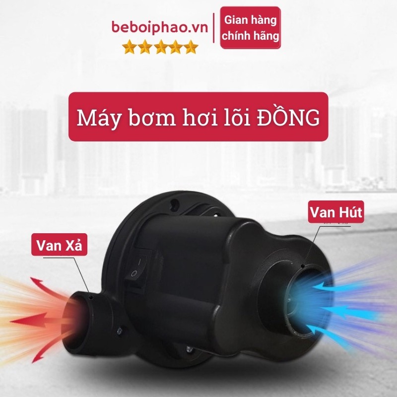 Máy Bơm Hơi Điện LÕI ĐỒNG 2 Chiều Cooldy CD111 Công Suất Lớn/ 3 Cổng Kết Nối - Hút Thổi Chân Không, Bơm Bể Bơi Phao ...