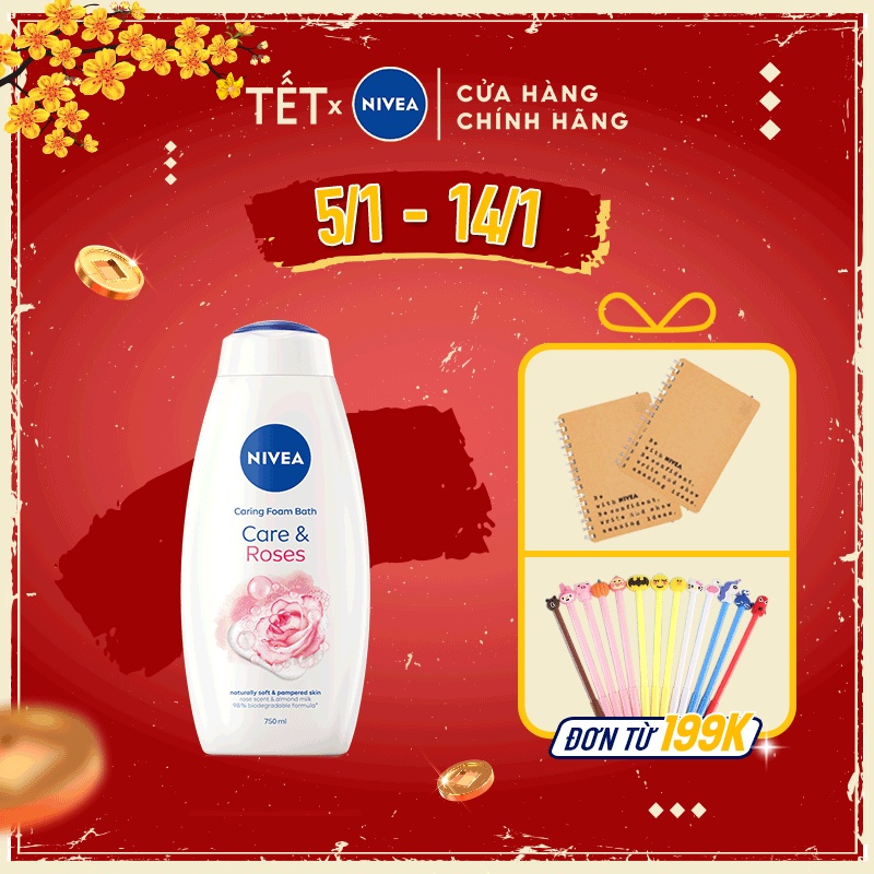 Sữa tắm dưỡng da hương hoa NIVEA nhập từ Đức 750ml