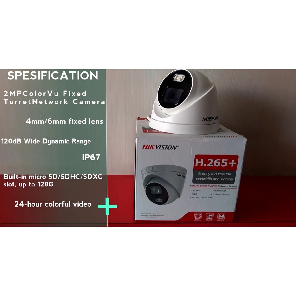 Camera IP COLORVU Dome 2.0MP HIKVISION DS-2CD2327G3E-L - Hàng chính hãng