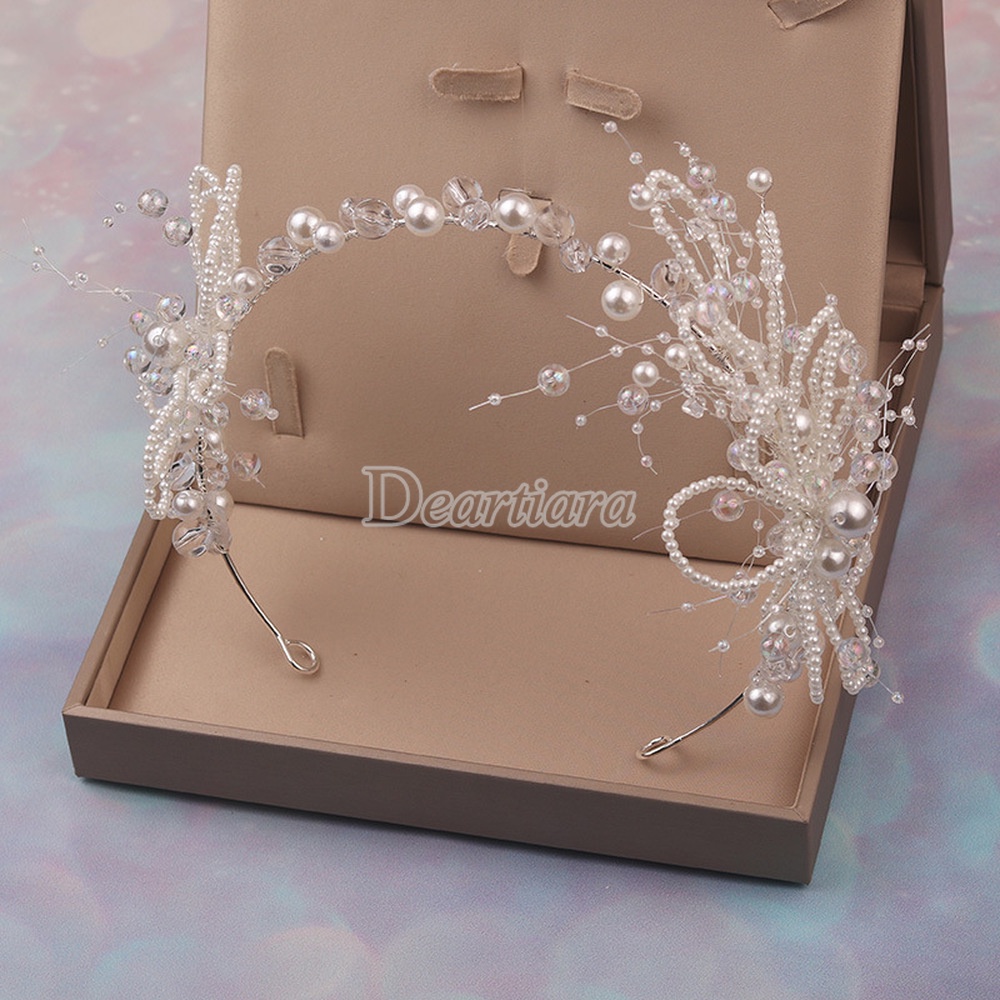 Bộ Vòng Hoa + Bông Tai Đính Hạt Thời Trang Cho Cô Dâu