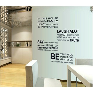Decal dán tường chữ tiếng anh đen trắng P31