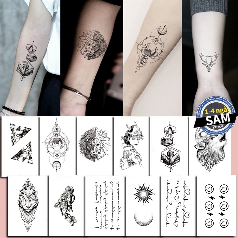 Hình Xăm Dán Tạm Thời Chống Nước SAM MAGIC TATTOO 6cm x 10cm Có Thể Chuyển Đổi Trong 15 Ngày