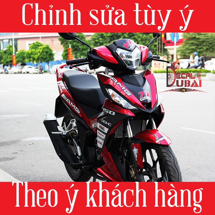 Tem Trùm Xe Máy Winner Đỏ Đen