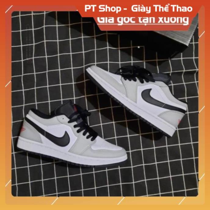 Giày Jordan 1 Low Smoke Grey, Giày thể thao JD1 Xám thấp nam nữ sneaker hot