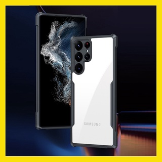 Ốp lưng chống sốc chính hãng xundd cho samsung galaxy s23 ultra, s22 ultra viền màu lưng trong suốt không ố vàng