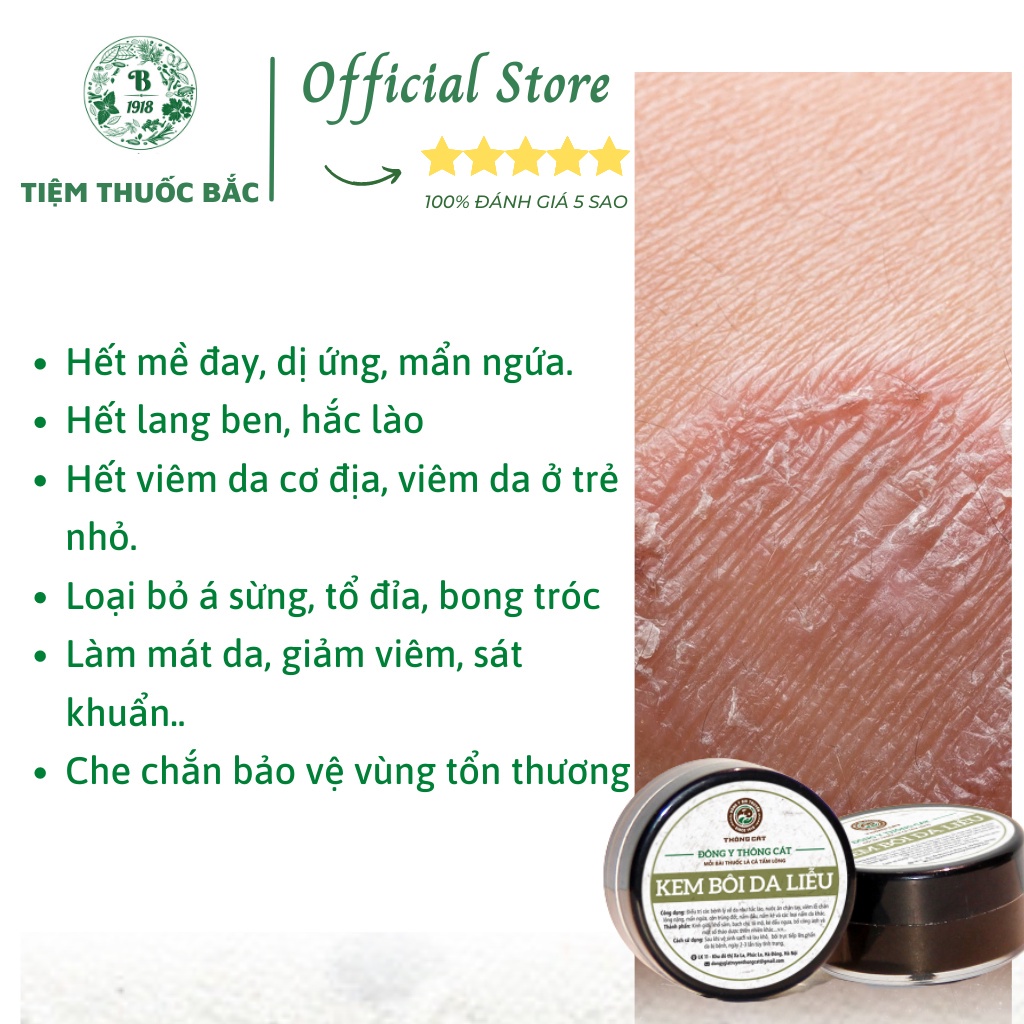 Kem bôi da liễu, dứt điểm ghẻ lở, ghẻ nước Đông y gia truyền Thông Cát HIỆU QUẢ SAU 3 LẦN SỬ DỤNG