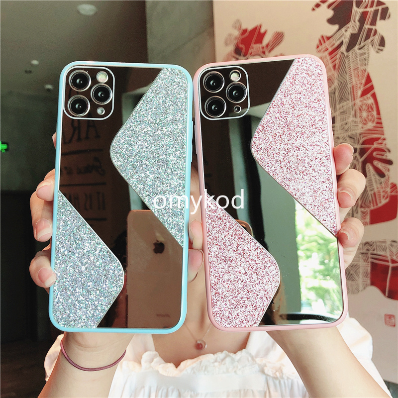 Ốp điện thoại silicone tráng gương long lanh sang trọng nữ tính cho iPhone 11 Pro MAX X XS XR 8 7 Plus SE 2 2020