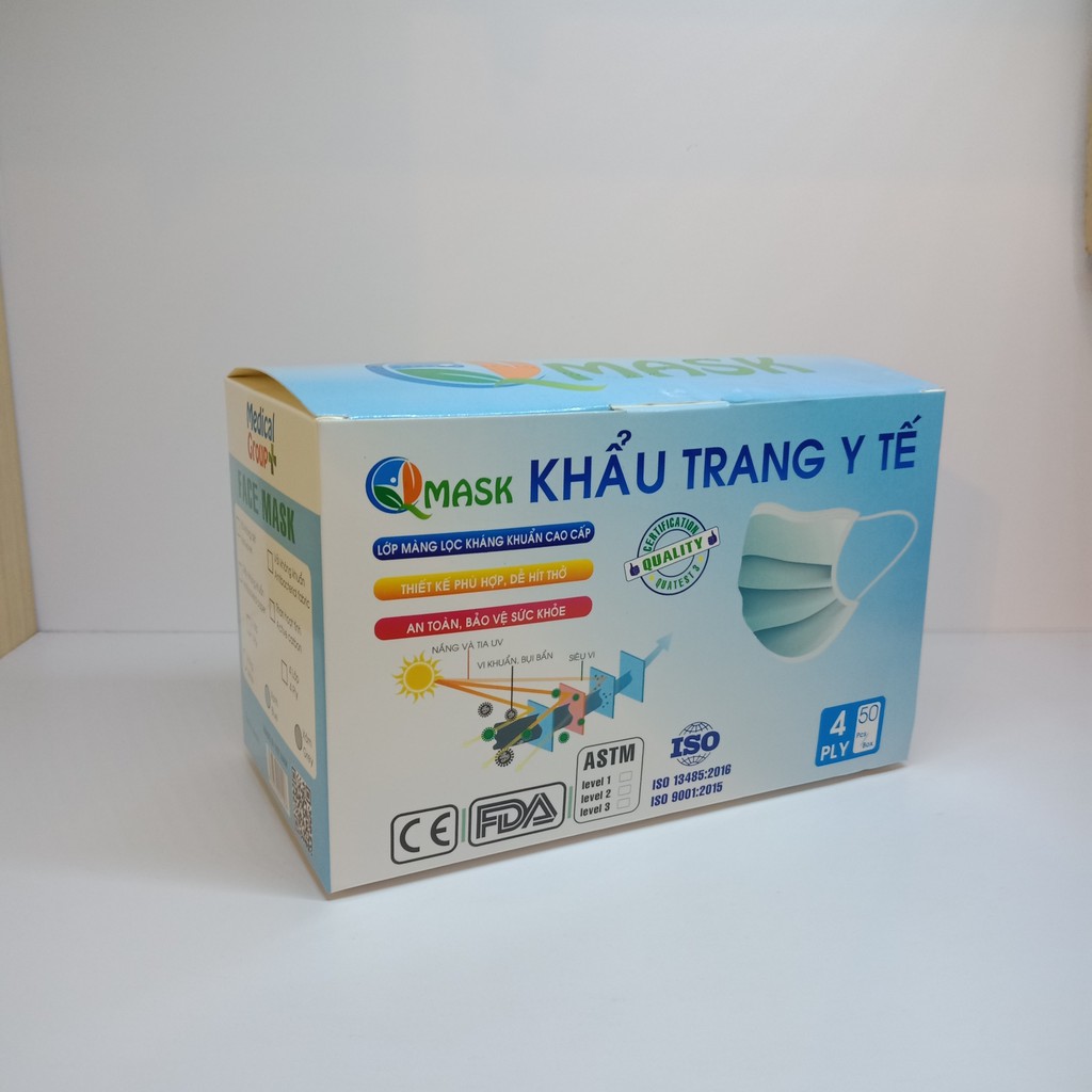 KHẨU TRANG Y TẾ QMASK - 4 LỚP - HỘP 50 CÁI