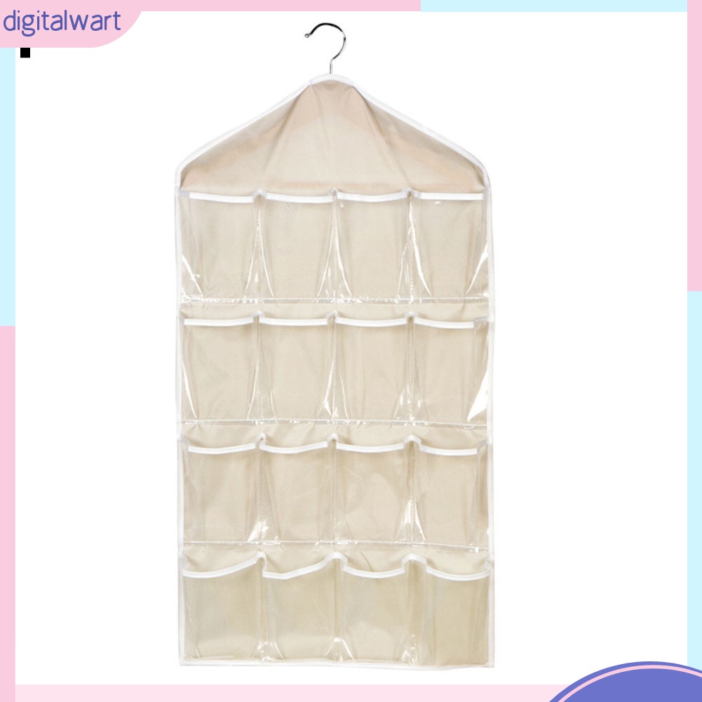 Túi Treo Trong Suốt 16 Ngăn Đựng Đồ Lót / Vớ Chống Bụi Bẩn Tiện Dụng