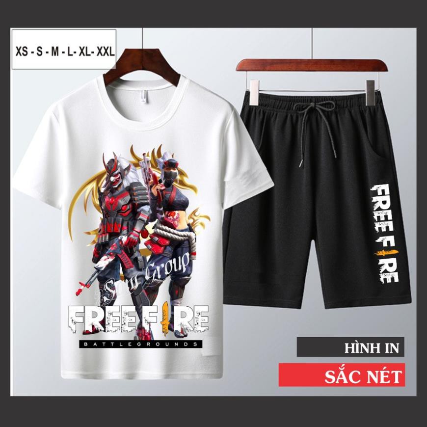 Bộ Quần Áo In Hình Free Fire xuất khẩu cổ tròn cotton - Mùa 17
