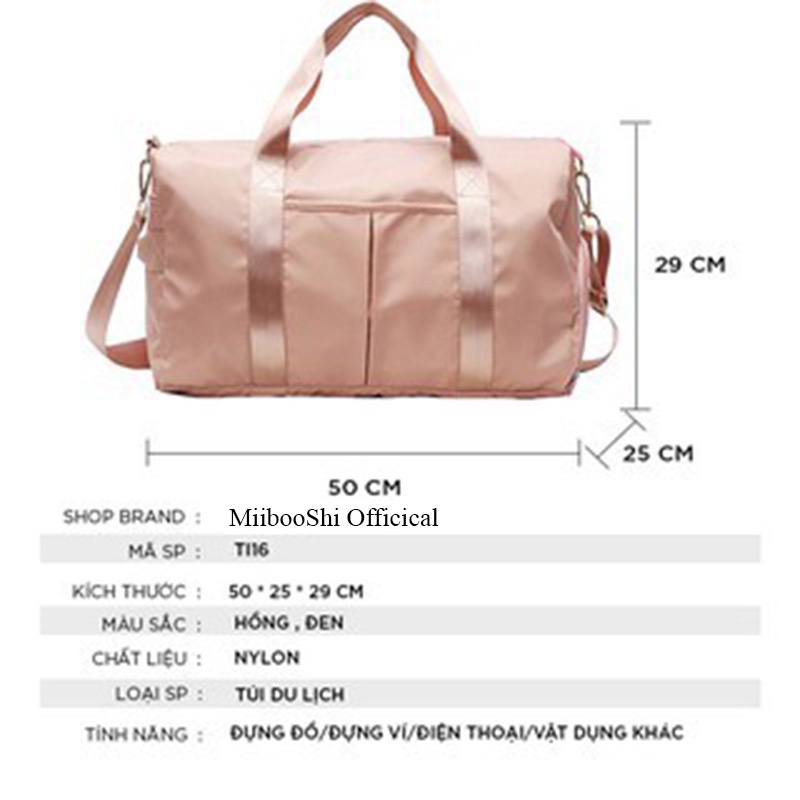 Túi du lịch size lớn chống thấm nước đa năng có ngăn đựng giày riêng biệt MiibooShi SF703
