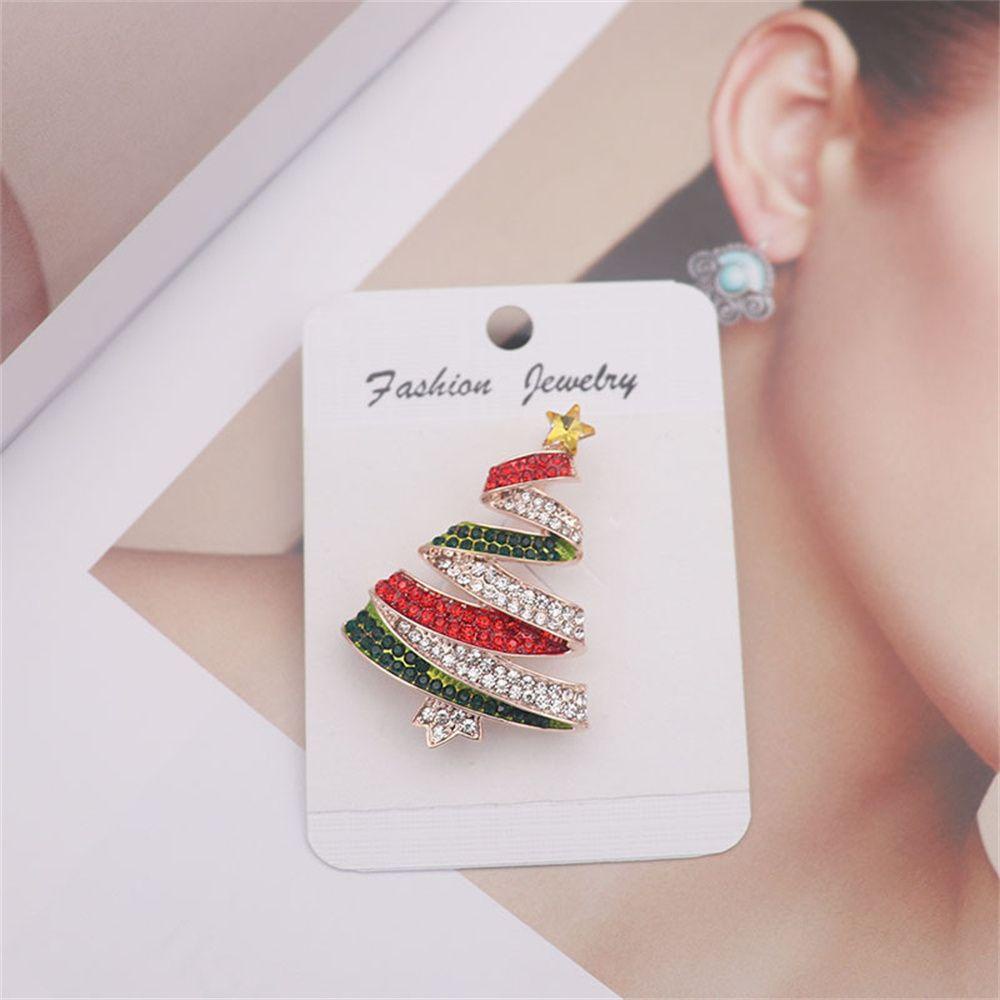 Trâm Cài Áo Hình Cây Thông Giáng Sinh Năm Mới Bằng Hợp Kim Phong Cách Cổ Điển