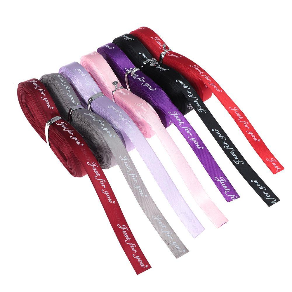 LONTIME Cuộn Dây Vải Gói Quà 10 Yard 10mm In Chữ Just For You Trang Trí Tiệc Cưới / Giáng Sinh