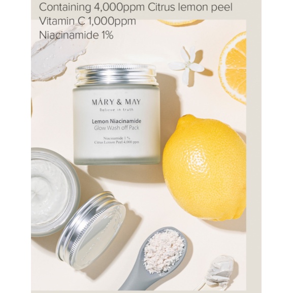 Mặt nạ đất sét dưỡng ẩm/ làm sáng/ làm dịu và phục hồi Mary & May Wash off Mask Pack 125g