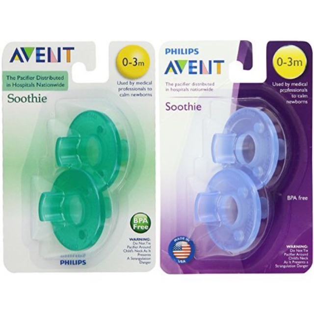Sale Lẻ 1 Ty ngậm/ Ty giả chống vẩu Avent Soothie 0m+/3m+ Usa